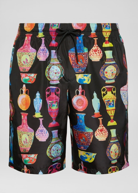 Pantaloni Scurti Inot Versace Seven Vessels Print Barbati | BTOZLMC-79